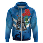 Custom Bulldogs Rugby ANZAC Zip Hoodie The Military Soldiers with Aboriginal Style