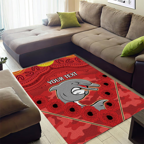 Custom Dolphins Rugby ANZAC Area Rug Aboriginal and Army Patterns