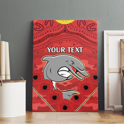 Custom Dolphins Rugby ANZAC Canvas Wall Art Aboriginal and Army Patterns