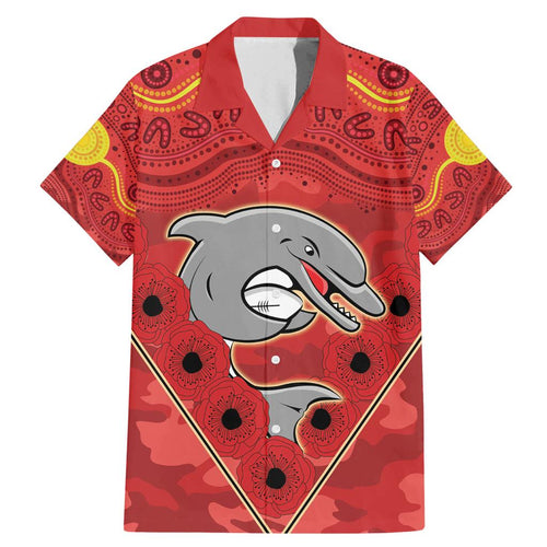 Custom Dolphins Rugby ANZAC Family Matching Mermaid Dress and Hawaiian Shirt Aboriginal and Army Patterns