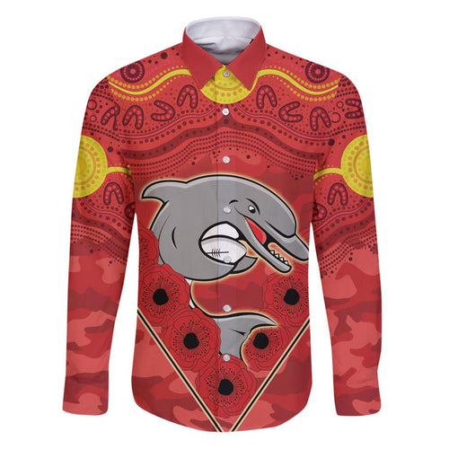 Custom Dolphins Rugby ANZAC Family Matching Puletasi and Hawaiian Shirt Aboriginal and Army Patterns