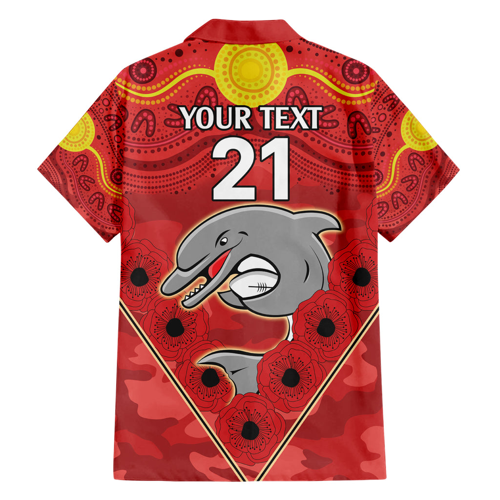 Custom Dolphins Rugby ANZAC Hawaiian Shirt Aboriginal and Army Patterns