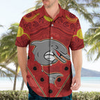 Custom Dolphins Rugby ANZAC Hawaiian Shirt Aboriginal and Army Patterns