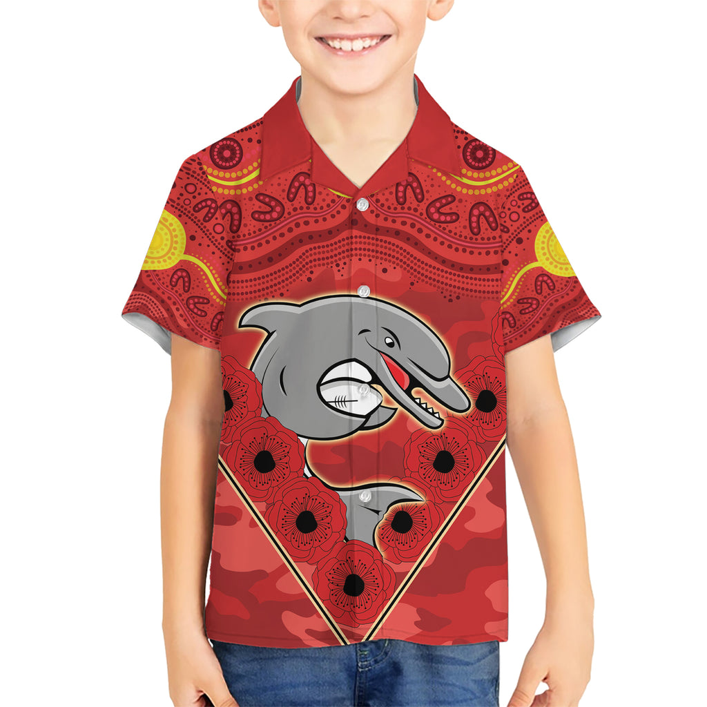 Custom Dolphins Rugby ANZAC Hawaiian Shirt Aboriginal and Army Patterns