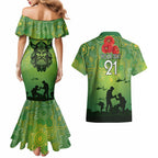 Custom Raiders Rugby ANZAC Couples Matching Mermaid Dress and Hawaiian Shirt Canberra The Military Soldiers