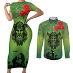Custom Raiders Rugby ANZAC Couples Matching Short Sleeve Bodycon Dress and Long Sleeve Button Shirt Canberra The Military Soldiers