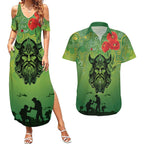 Custom Raiders Rugby ANZAC Couples Matching Summer Maxi Dress and Hawaiian Shirt Canberra The Military Soldiers