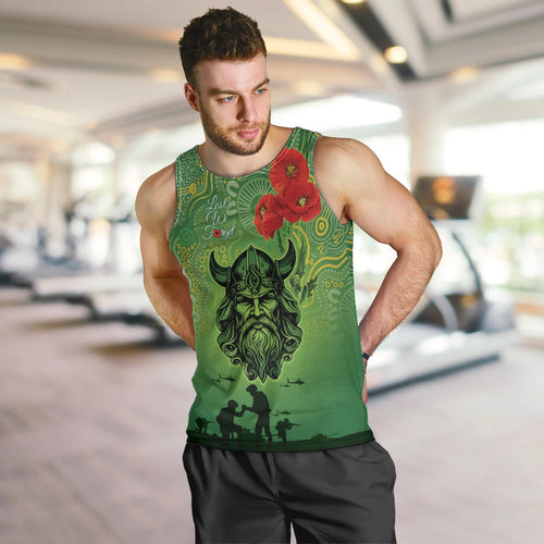 Custom Raiders Rugby ANZAC Men Tank Top Canberra The Military Soldiers