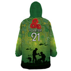 Custom Raiders Rugby ANZAC Wearable Blanket Hoodie Canberra The Military Soldiers