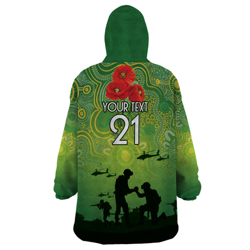 Custom Raiders Rugby ANZAC Wearable Blanket Hoodie Canberra The Military Soldiers