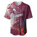 Custom Sea Eagle Rugby ANZAC Baseball Jersey The Military Soldiers with Red Poppy