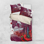 Custom Sea Eagle Rugby ANZAC Bedding Set The Military Soldiers with Red Poppy