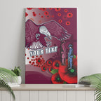 Custom Sea Eagle Rugby ANZAC Canvas Wall Art The Military Soldiers with Red Poppy