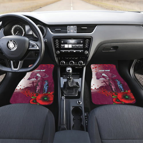 Custom Sea Eagle Rugby ANZAC Car Mats The Military Soldiers with Red Poppy