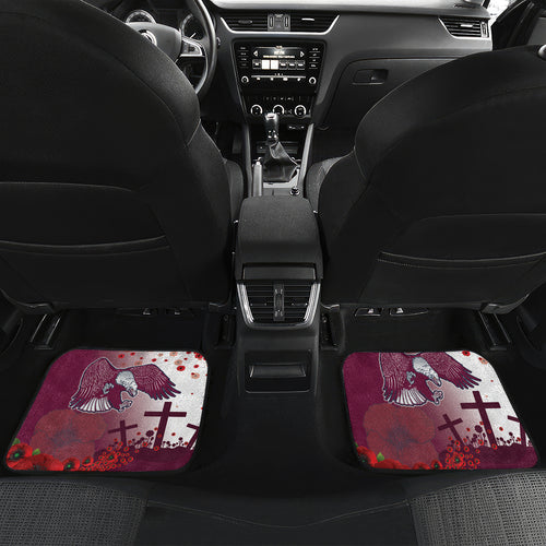 Custom Sea Eagle Rugby ANZAC Car Mats The Military Soldiers with Red Poppy