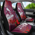 Custom Sea Eagle Rugby ANZAC Car Seat Cover The Military Soldiers with Red Poppy