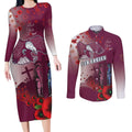 Custom Sea Eagle Rugby ANZAC Couples Matching Long Sleeve Bodycon Dress and Long Sleeve Button Shirt The Military Soldiers with Red Poppy