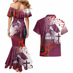 Custom Sea Eagle Rugby ANZAC Couples Matching Mermaid Dress and Hawaiian Shirt The Military Soldiers with Red Poppy