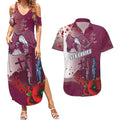 Custom Sea Eagle Rugby ANZAC Couples Matching Summer Maxi Dress and Hawaiian Shirt The Military Soldiers with Red Poppy