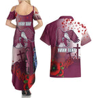Custom Sea Eagle Rugby ANZAC Couples Matching Summer Maxi Dress and Hawaiian Shirt The Military Soldiers with Red Poppy
