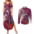 Custom Sea Eagle Rugby ANZAC Couples Matching Summer Maxi Dress and Long Sleeve Button Shirt The Military Soldiers with Red Poppy