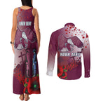 Custom Sea Eagle Rugby ANZAC Couples Matching Tank Maxi Dress and Long Sleeve Button Shirt The Military Soldiers with Red Poppy