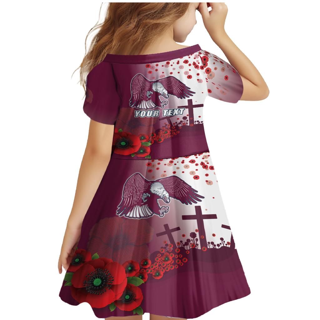 Custom Sea Eagle Rugby ANZAC Family Matching Mermaid Dress and Hawaiian Shirt The Military Soldiers with Red Poppy