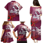Custom Sea Eagle Rugby ANZAC Family Matching Puletasi and Hawaiian Shirt The Military Soldiers with Red Poppy