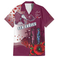 Custom Sea Eagle Rugby ANZAC Family Matching Puletasi and Hawaiian Shirt The Military Soldiers with Red Poppy