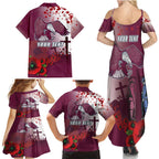 Custom Sea Eagle Rugby ANZAC Family Matching Summer Maxi Dress and Hawaiian Shirt The Military Soldiers with Red Poppy