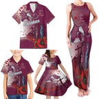 Custom Sea Eagle Rugby ANZAC Family Matching Tank Maxi Dress and Hawaiian Shirt The Military Soldiers with Red Poppy