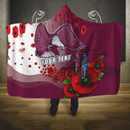 Custom Sea Eagle Rugby ANZAC Hooded Blanket The Military Soldiers with Red Poppy
