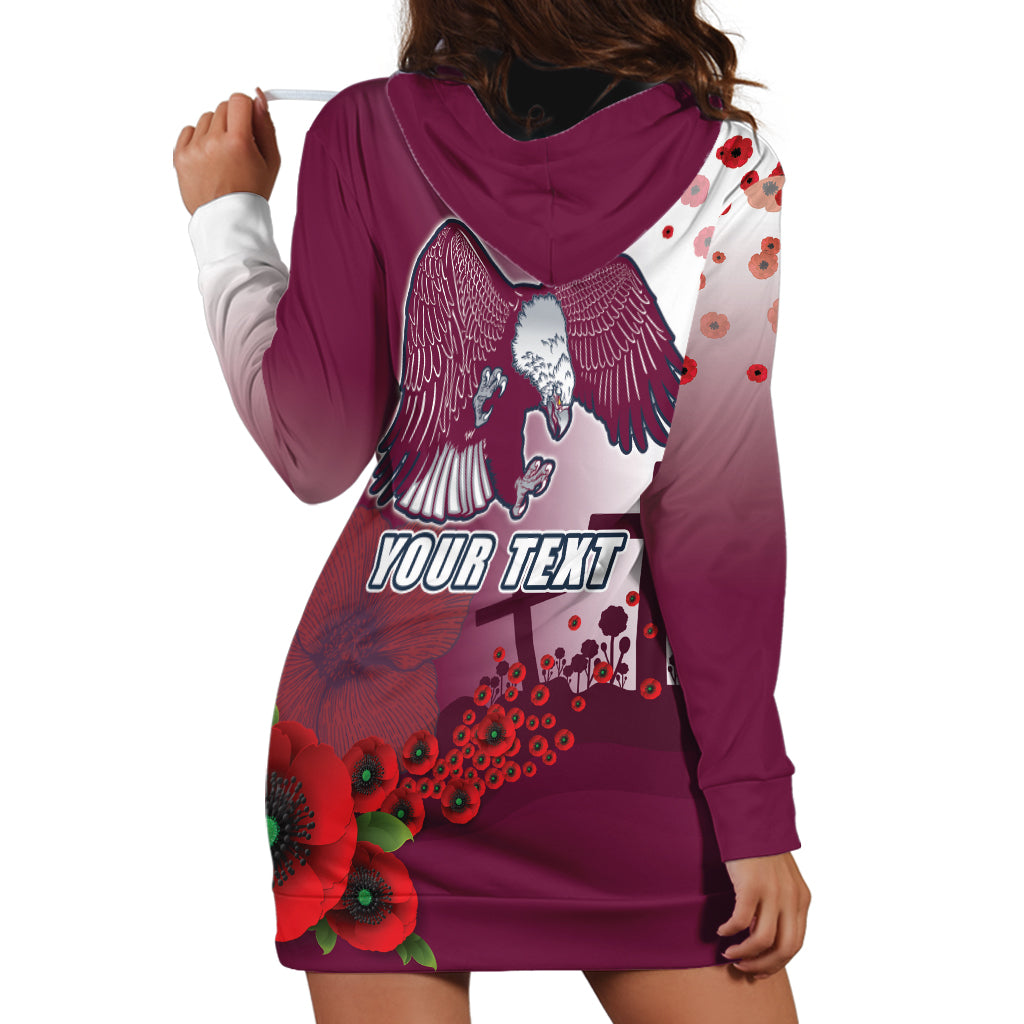 Custom Sea Eagle Rugby ANZAC Hoodie Dress The Military Soldiers with Red Poppy