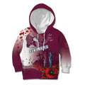 Custom Sea Eagle Rugby ANZAC Kid Hoodie The Military Soldiers with Red Poppy