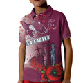 Custom Sea Eagle Rugby ANZAC Kid Polo Shirt The Military Soldiers with Red Poppy