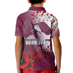 Custom Sea Eagle Rugby ANZAC Kid Polo Shirt The Military Soldiers with Red Poppy