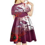 Custom Sea Eagle Rugby ANZAC Kid Short Sleeve Dress The Military Soldiers with Red Poppy