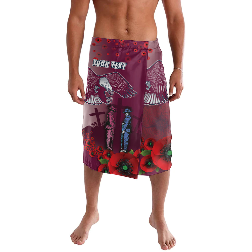 Custom Sea Eagle Rugby ANZAC Lavalava The Military Soldiers with Red Poppy