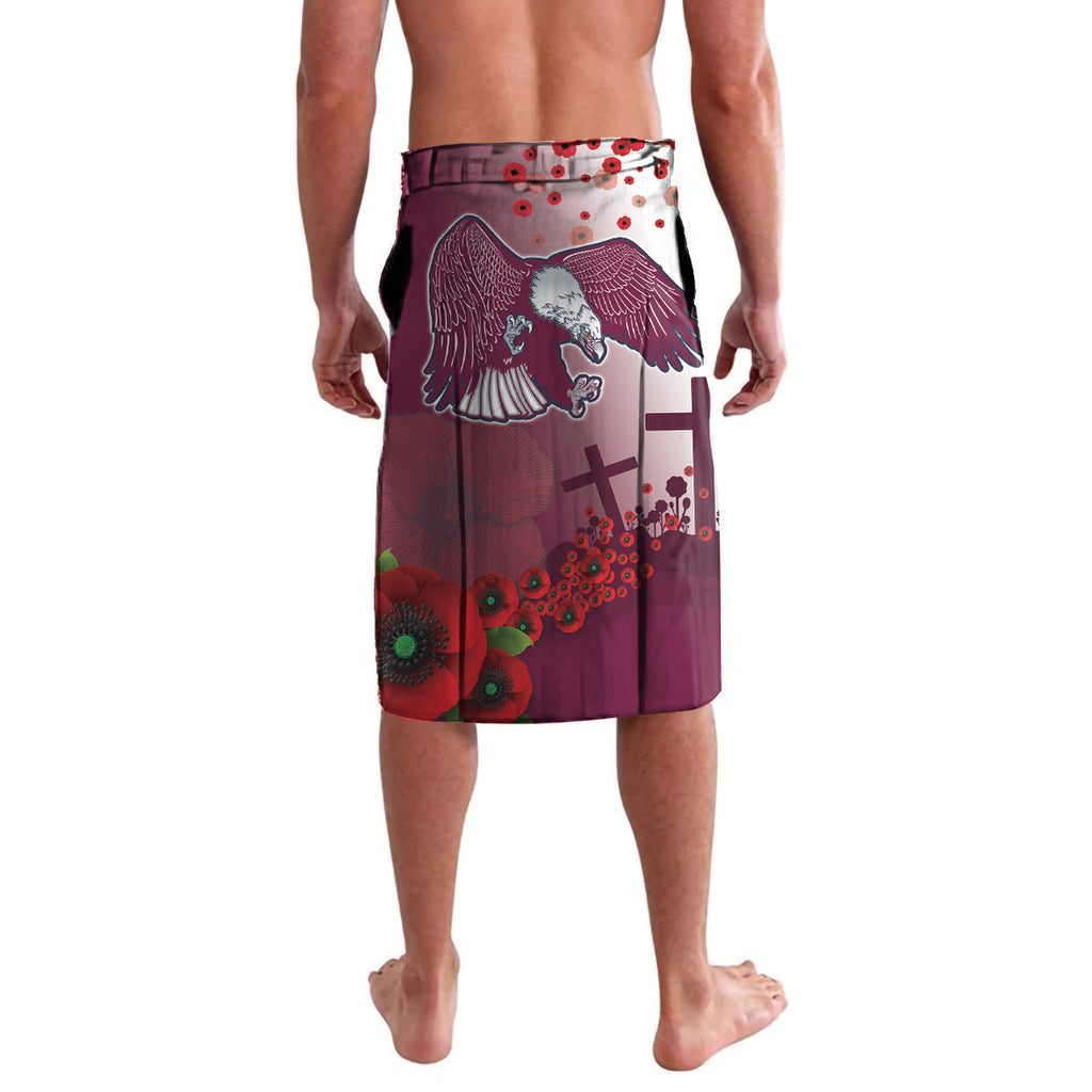 Custom Sea Eagle Rugby ANZAC Lavalava The Military Soldiers with Red Poppy