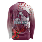 Custom Sea Eagle Rugby ANZAC Long Sleeve Shirt The Military Soldiers with Red Poppy
