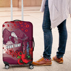 Custom Sea Eagle Rugby ANZAC Luggage Cover The Military Soldiers with Red Poppy