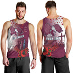 Custom Sea Eagle Rugby ANZAC Men Tank Top The Military Soldiers with Red Poppy