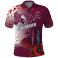 Custom Sea Eagle Rugby ANZAC Polo Shirt The Military Soldiers with Red Poppy