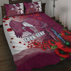Custom Sea Eagle Rugby ANZAC Quilt Bed Set The Military Soldiers with Red Poppy