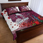 Custom Sea Eagle Rugby ANZAC Quilt Bed Set The Military Soldiers with Red Poppy