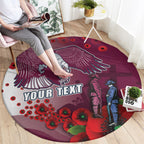 Custom Sea Eagle Rugby ANZAC Round Carpet The Military Soldiers with Red Poppy
