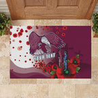 Custom Sea Eagle Rugby ANZAC Rubber Doormat The Military Soldiers with Red Poppy