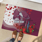 Custom Sea Eagle Rugby ANZAC Rubber Doormat The Military Soldiers with Red Poppy