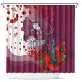 Custom Sea Eagle Rugby ANZAC Shower Curtain The Military Soldiers with Red Poppy