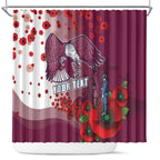 Custom Sea Eagle Rugby ANZAC Shower Curtain The Military Soldiers with Red Poppy